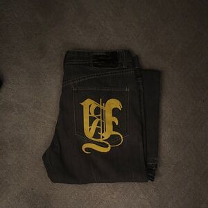 Men's Relaxed Jeans with Yellow Design